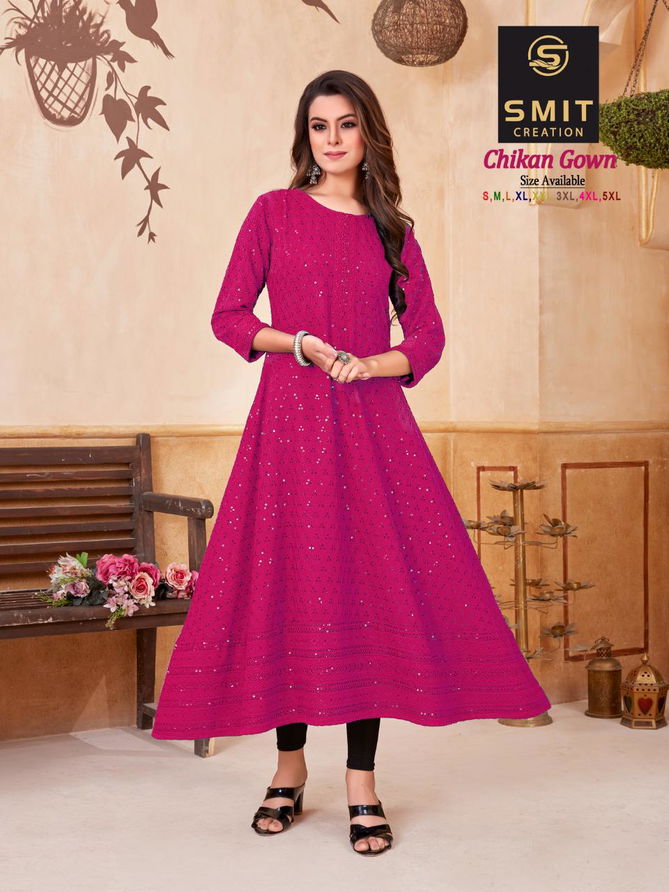 SMIT CHIKEN Fancy Festive Wear Long Anarkali Latest Kurtis Collection